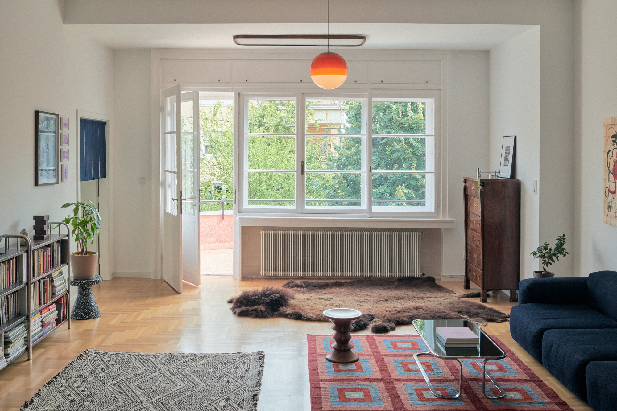 Living room in the E6 apartment
